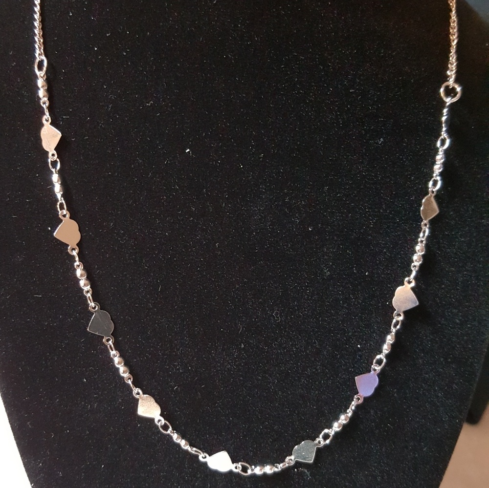 "Fierce Hearts" - Dainty Silver Heart Necklace Set